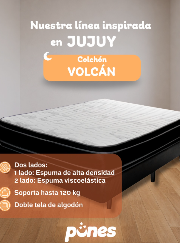 Colchón Punes Volcán (Espuma 35 kg/m³ + Viscoelástica 30 cm)